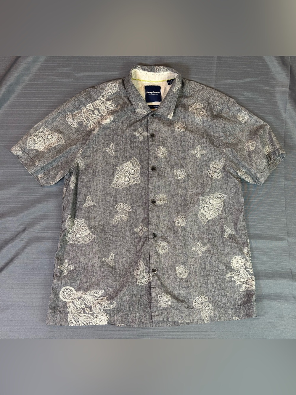 Tommy Bahama Limited Edition Island Modern Fit Paisley Shirt Men’s L Silk Blend